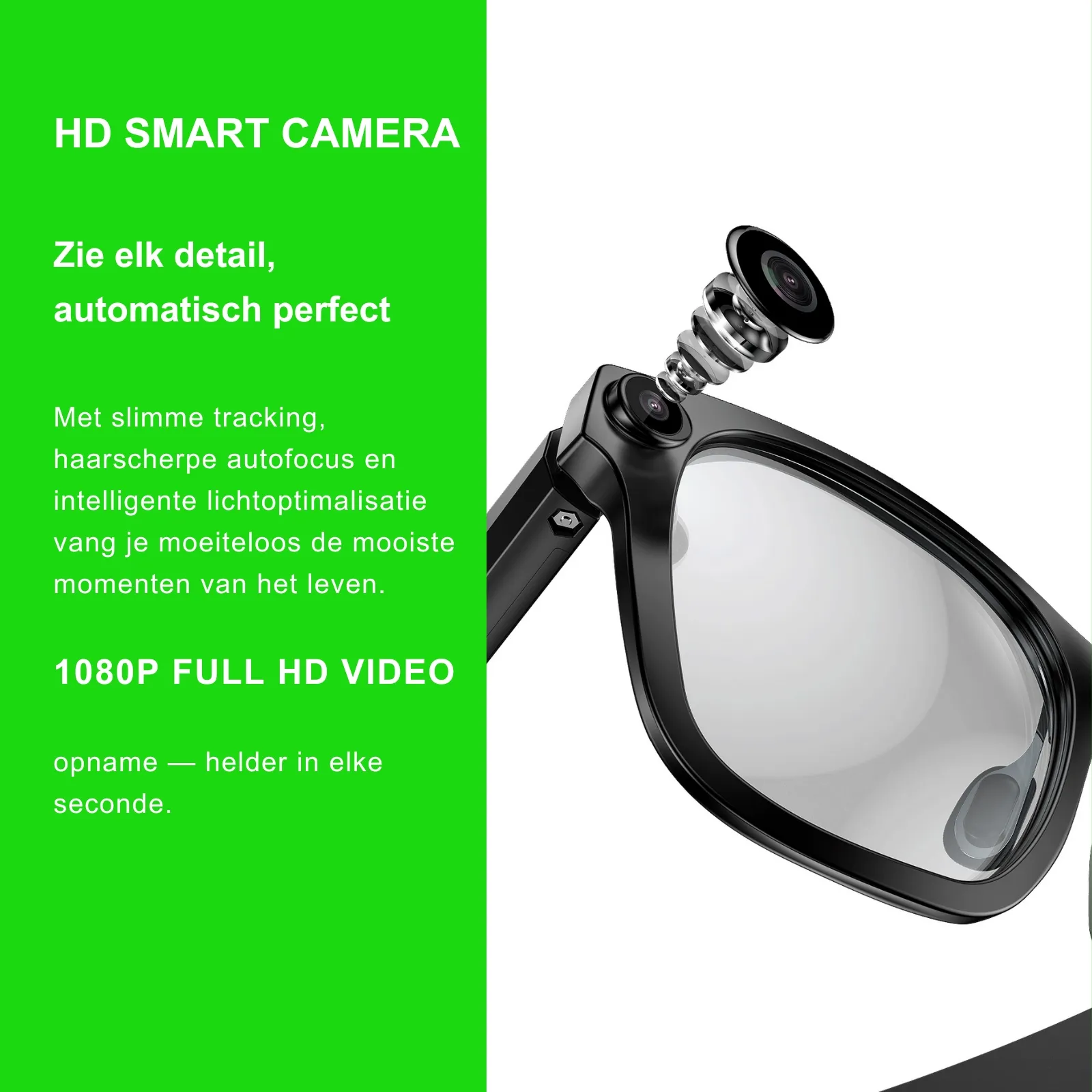 Monvu Stream One - AI bril met camera die 1080P en 2K video opneemt