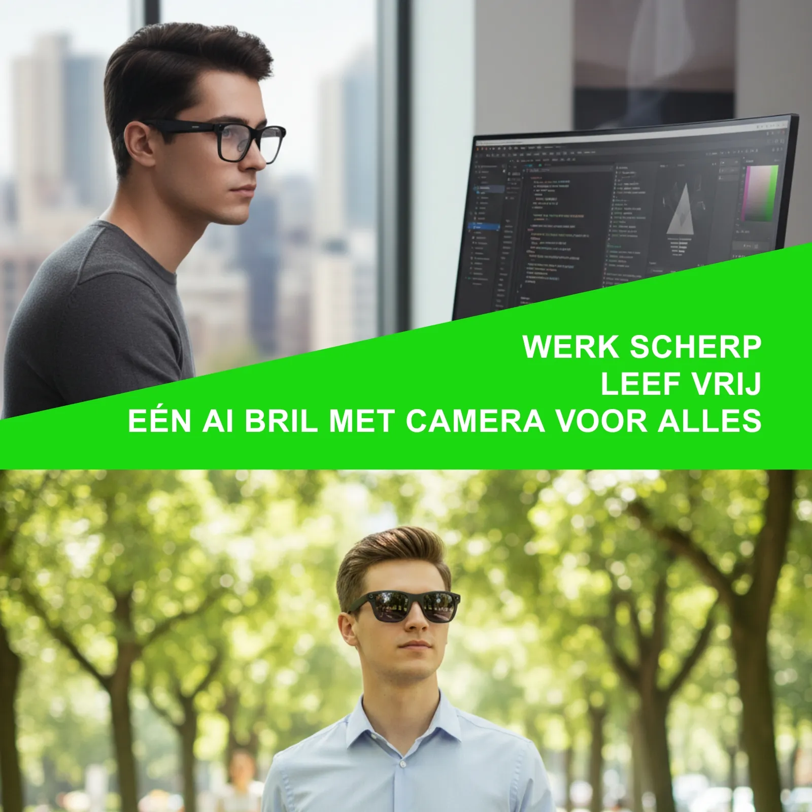 Monvu Stream One - AI bril met camera en bluetooth functies