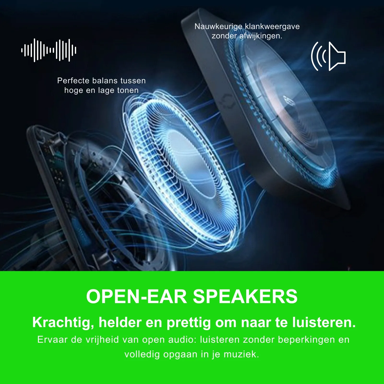 Monvu Stream One - AI bril met camera en open-ear speakers en ruisonderdrukkende microfoons